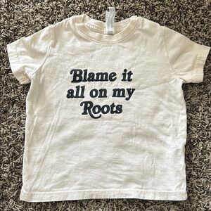 Rabbit Skins White Kids Graphic Tee with Navy Text